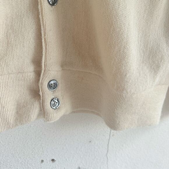 Vtg 70s Cardigan Sweater Preppy Grandpacore USA Made Button Front Knit Mens L - Picture 5 of 8